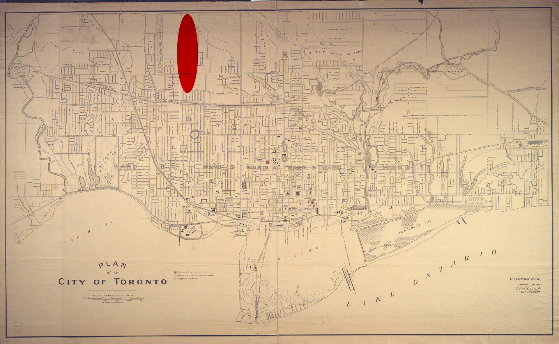1907 Map, Toronto Public Library